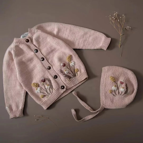 Embroidered Cotton Cardigan Toddler 12M-6Y — Soft Knit Floral Top - photo 2