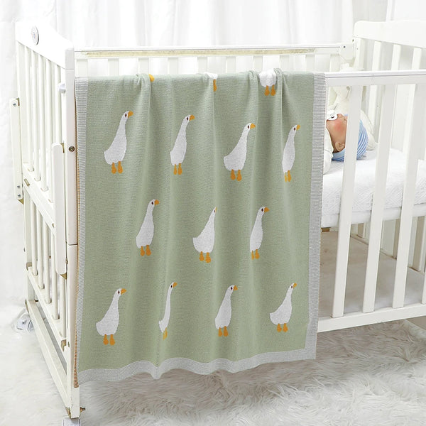 Dual-Use Knitted Cotton Baby Blanket - Kindle Kids ABC