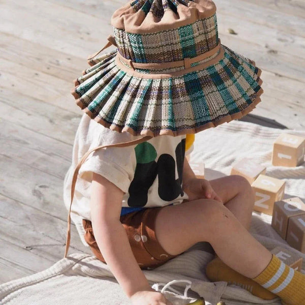 Panama Straw Sun Hat - Foldable Hand-Woven with Plaid Bow - Kids & Adults - photo 4