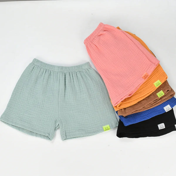 Kids Pure Cotton Beach Shorts Solid Colour Casual - photo 1