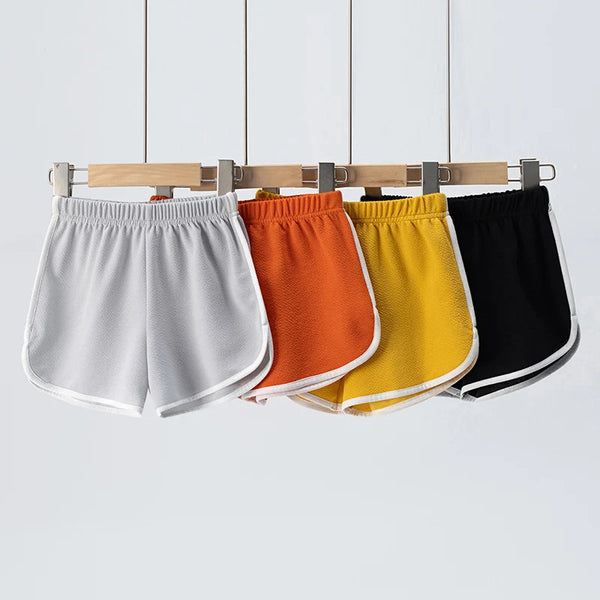 Kids summer shorts solid cotton casual for boys and girls
