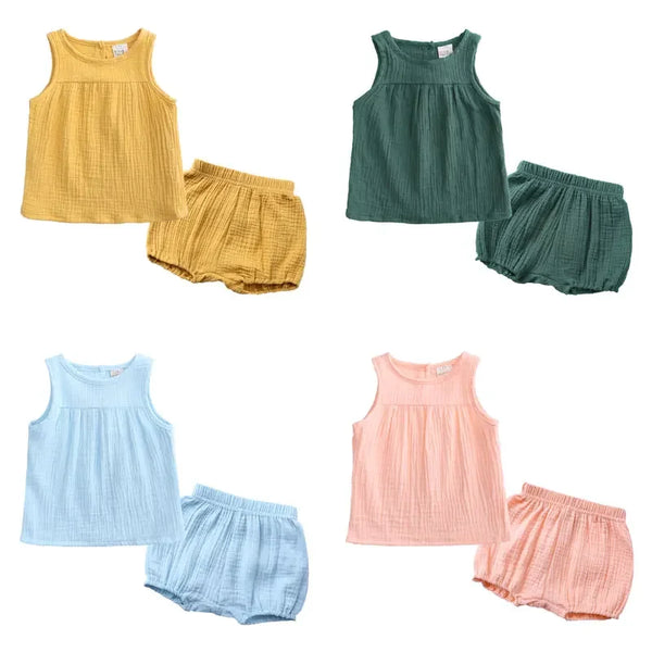 Toddler Cotton Muslin Vest & Shorts Set 6M-4Y - photo 1