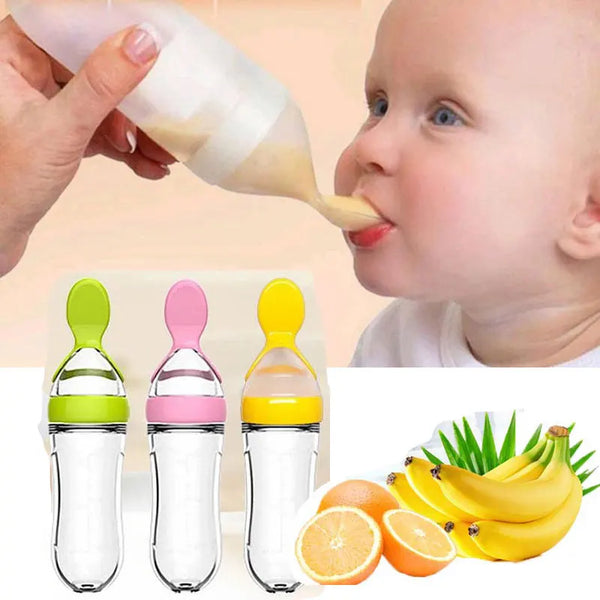 Baby Squeeze Spoon Bottle – Silicone Food Feeder | 4M+ - photo 1
