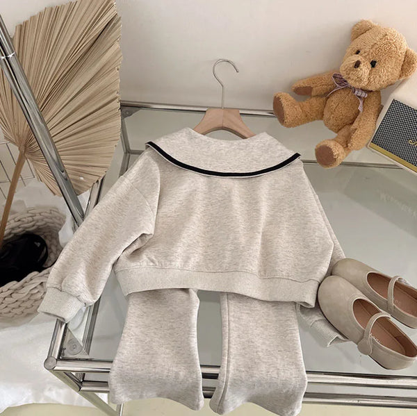 Girls Korean Hoodie and Pants Set 3-7Y - photo 2