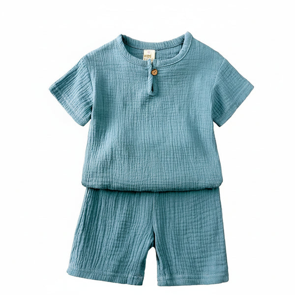 Boys Cotton Linen Top & Shorts Set 2-7Y - photo 1
