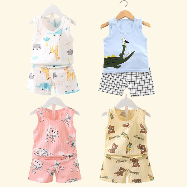 Kids cotton vest and shorts set 2-piece