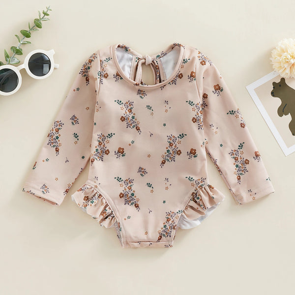 Floral Ruffle Baby Swimsuit - Kindle Kids ABC - view 2