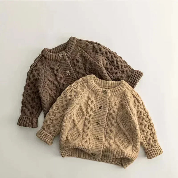 Kids Cable-Knit Cardigan — Buttoned Sweater Jacket | 9M–12Y - photo 1