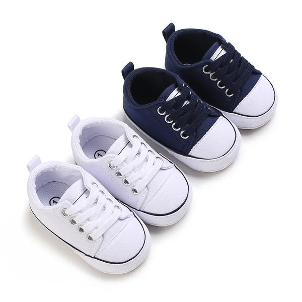 Baby Canvas Sneakers - Non-Slip Soft Sole 0-18M - photo 1
