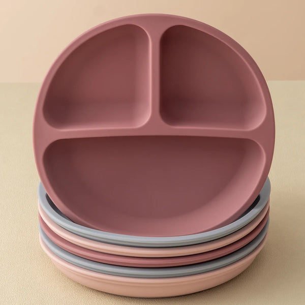 Silicone suction plate BPA-free divided baby dish