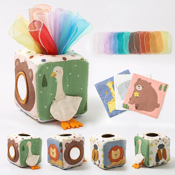 Montessori magic tissue box sensory finger activity toy for babies