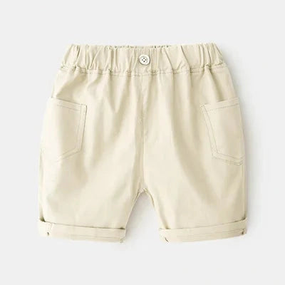 Boys Cotton Casual Shorts 2-12Y - cream colour