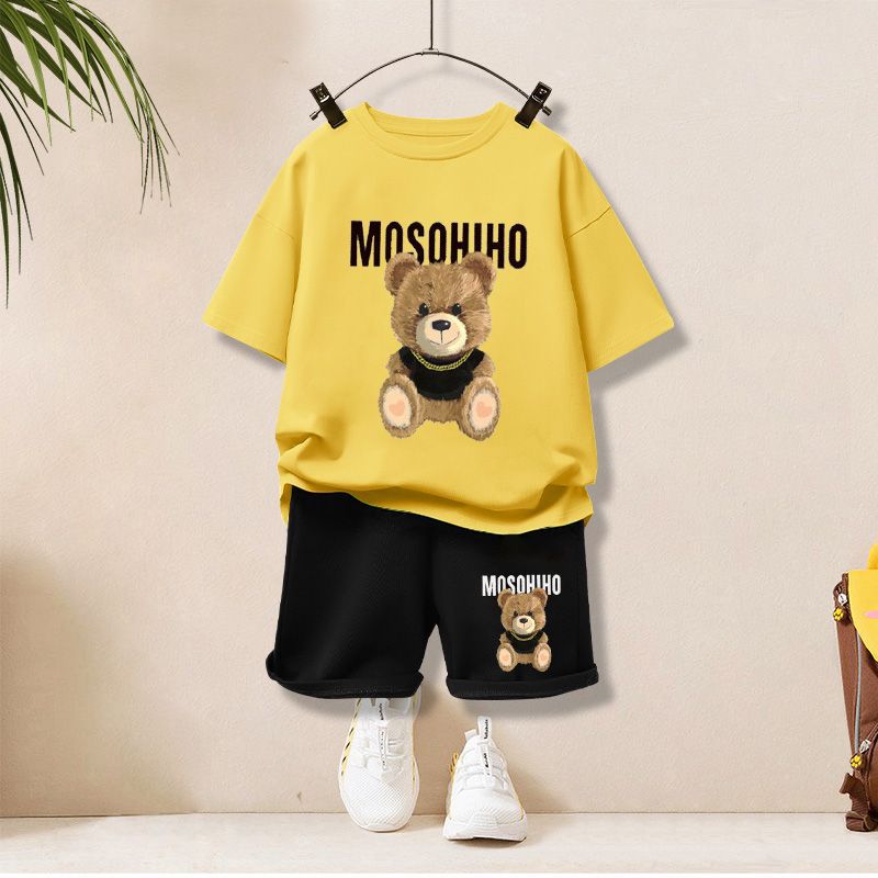 Kids Cotton T-Shirt & Shorts Set – Fun Animal & Bear Prints | 16 Designs | 3–8Y - photo 24