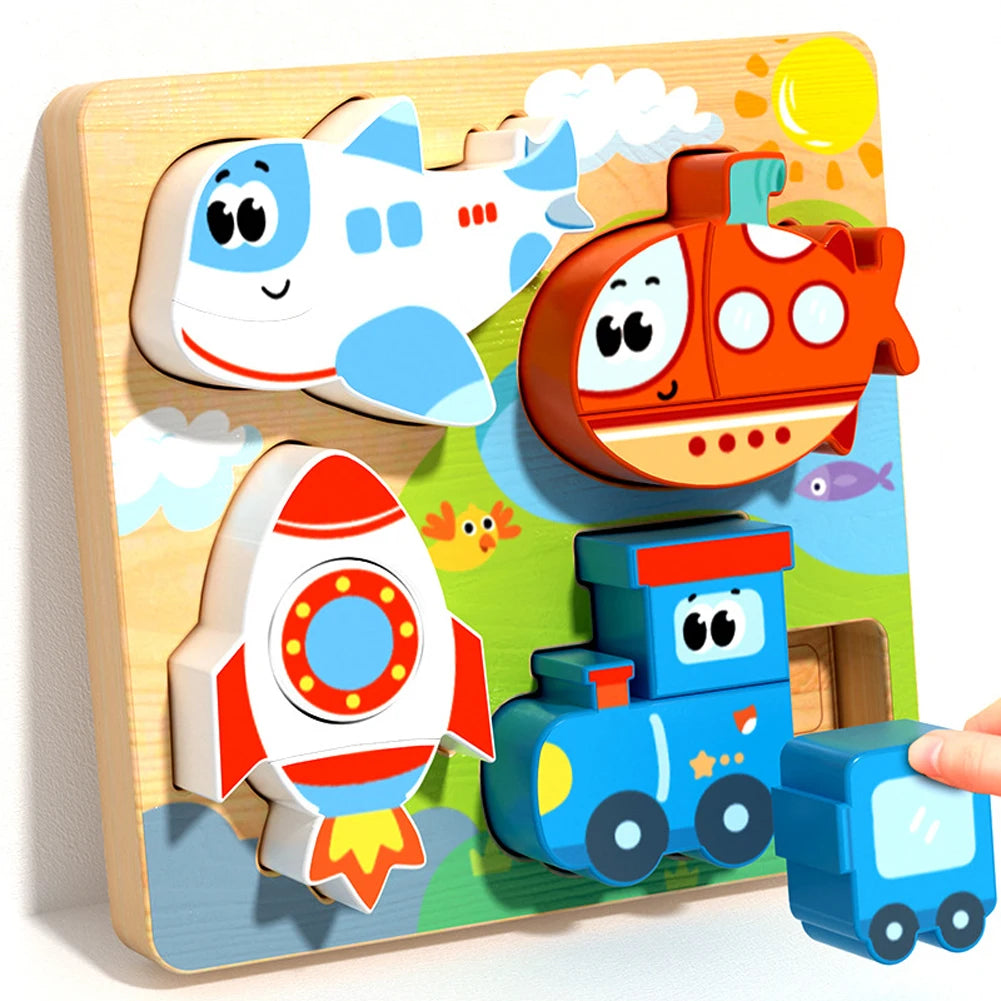 4-in-1 wooden animal puzzle set – photo 10
