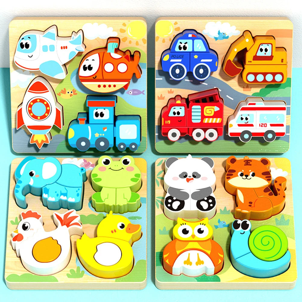 4-in-1 wooden animal puzzle set – photo 2