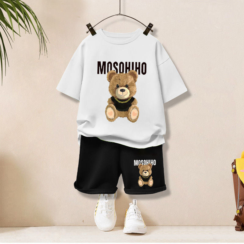 Kids Cotton T-Shirt & Shorts Set – Fun Animal & Bear Prints | 16 Designs | 3–8Y - photo 11