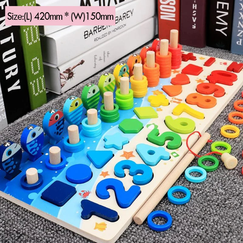 Wooden math numbers counting puzzle board - photo 8