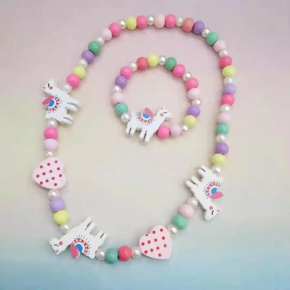 Kids Cartoon Animal Necklace Bracelet Set 25 Styles 5-10Y - photo 18