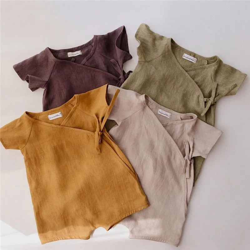 Linen Cotton Baby Romper - Kindle Kids ABC
