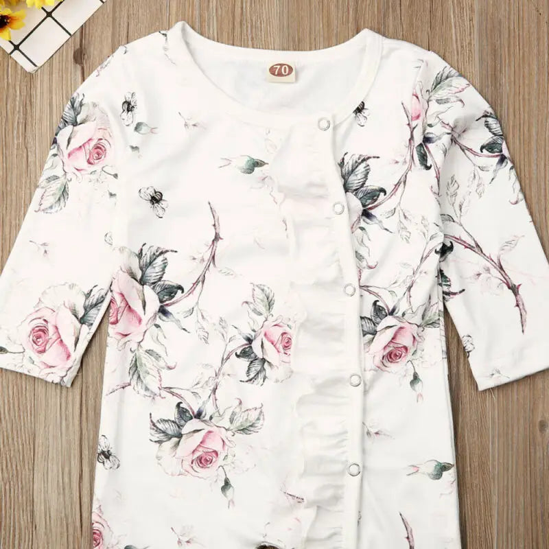 Floral Print Cotton Baby Romper - Kindle Kids ABC - view 5