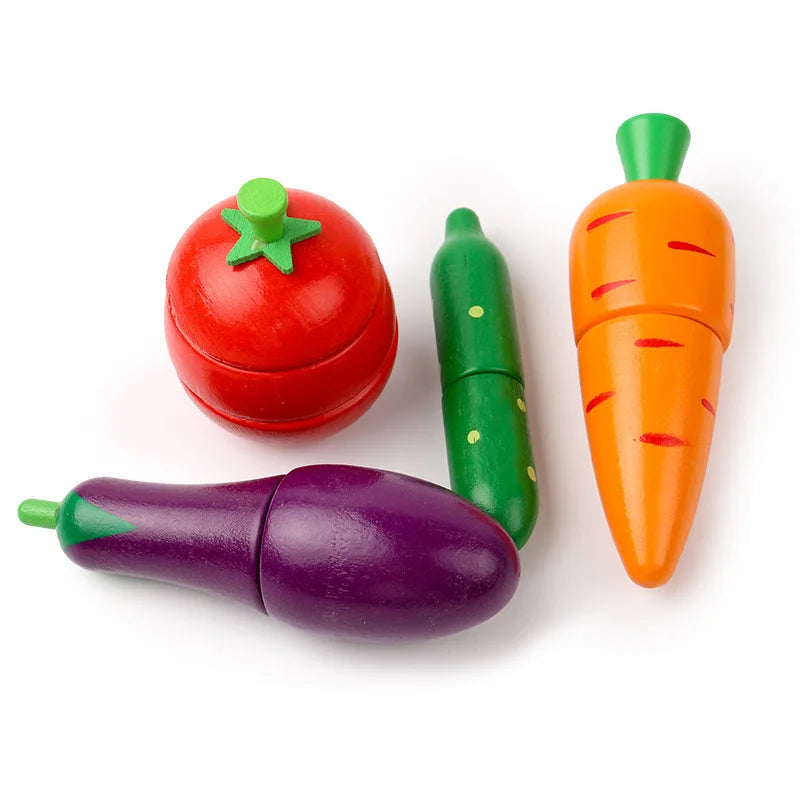 Wooden cutting fruits and vegetables play set - photo 4