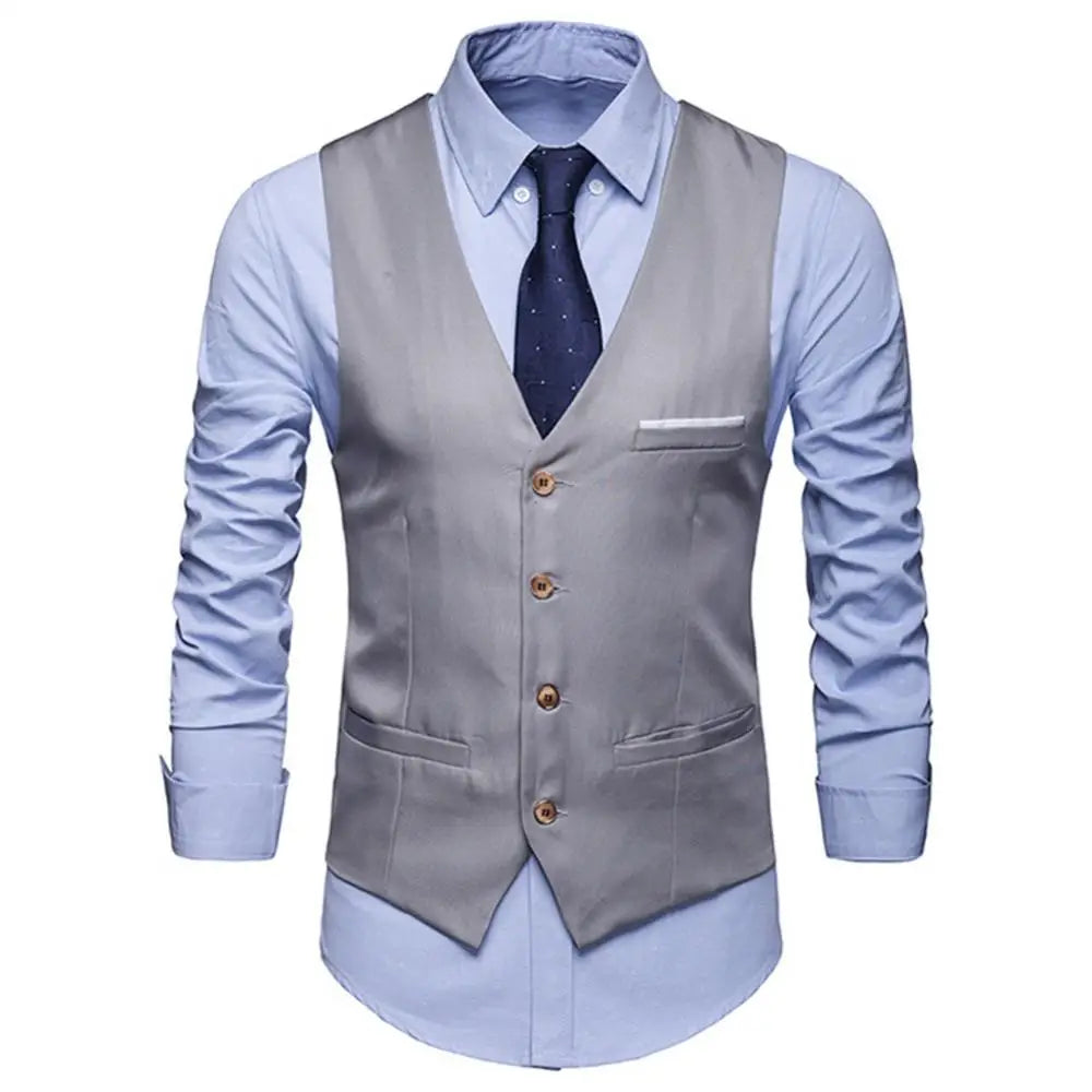Kids Formal Vest Waistcoat — Single-Breasted Solid Color Boys 4-14Y - photo 5