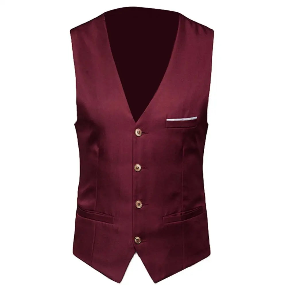 Kids Formal Vest Waistcoat — Single-Breasted Solid Color Boys 4-14Y - photo 2