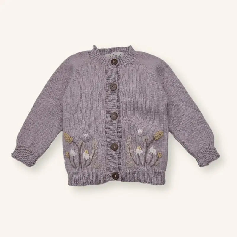 Embroidered Cotton Cardigan Toddler 12M-6Y — Soft Knit Floral Top - photo 4