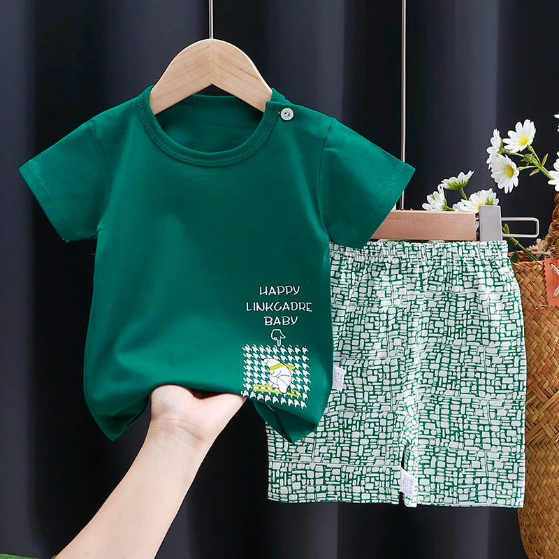 Kids Cotton T-Shirt & Shorts Set – Unisex Summer Outfit | 6M–4Y - photo 17