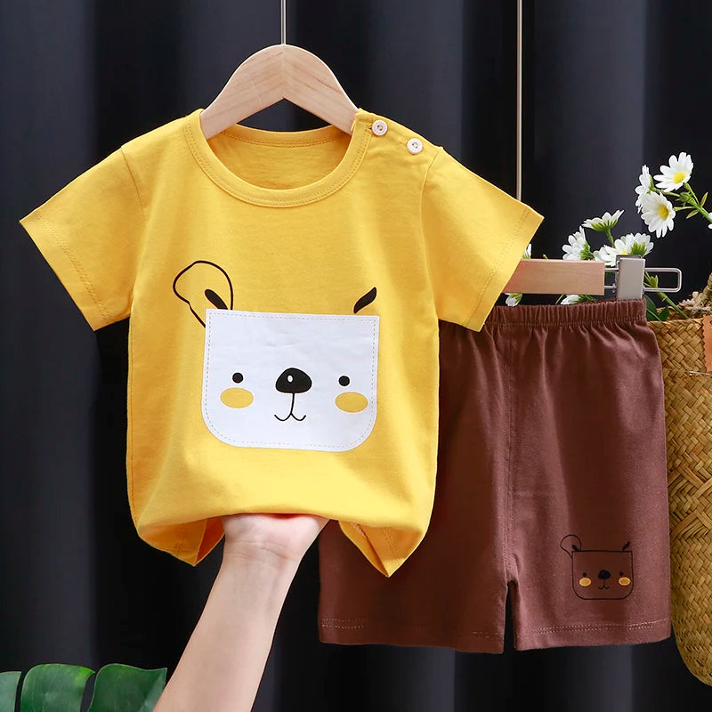 Kids Cotton T-Shirt & Shorts Set – Unisex Summer Outfit | 6M–4Y - photo 20