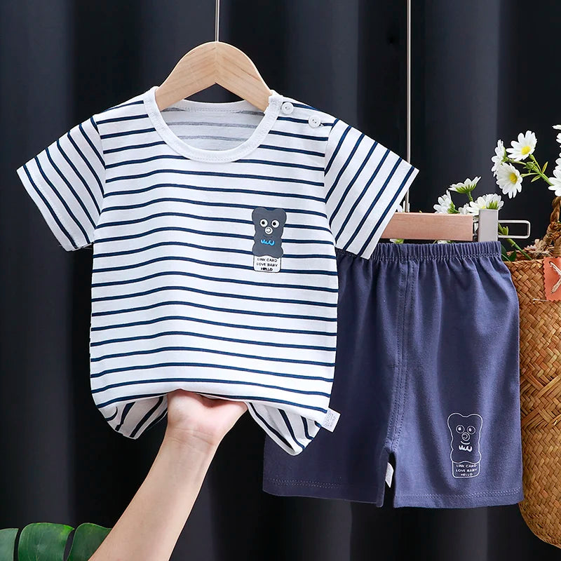 Kids Cotton T-Shirt & Shorts Set – Unisex Summer Outfit | 6M–4Y - photo 16