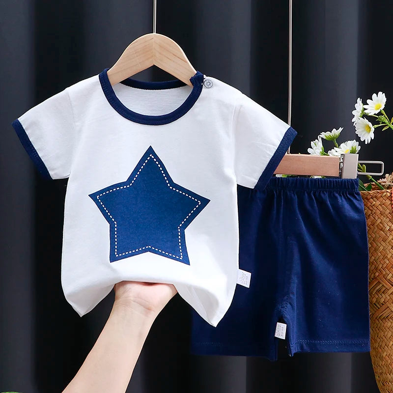 Kids Cotton T-Shirt & Shorts Set – Unisex Summer Outfit | 6M–4Y - photo 12