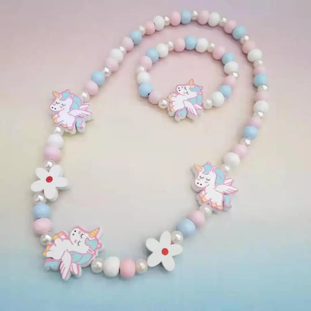 Kids Cartoon Animal Necklace Bracelet Set 25 Styles 5-10Y - photo 12