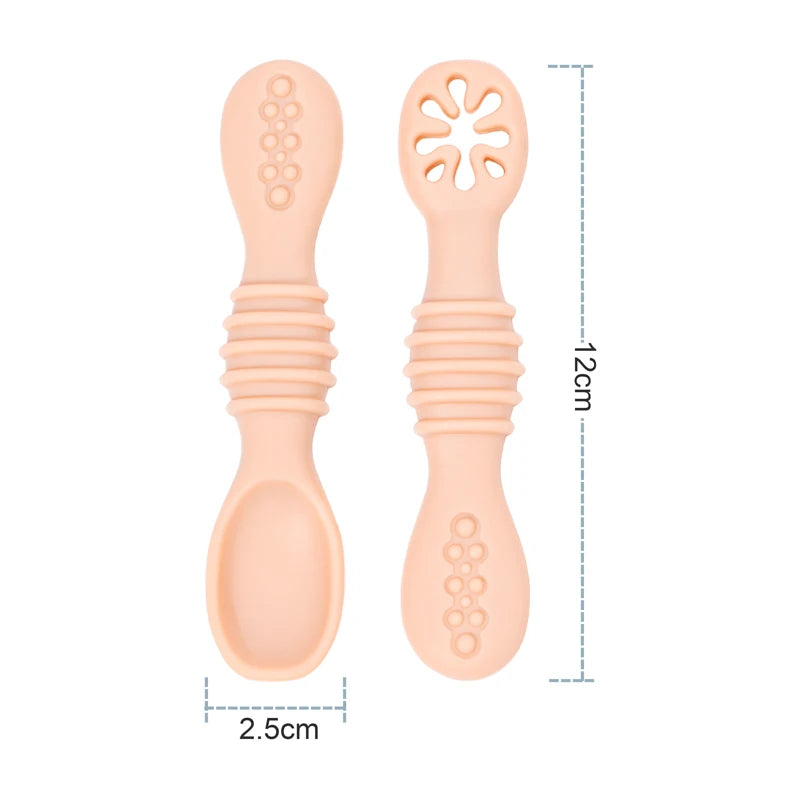 Silicone Baby Training Spoon & Fork Set — Self-Feeding Utensils | 6M+ - photo 5