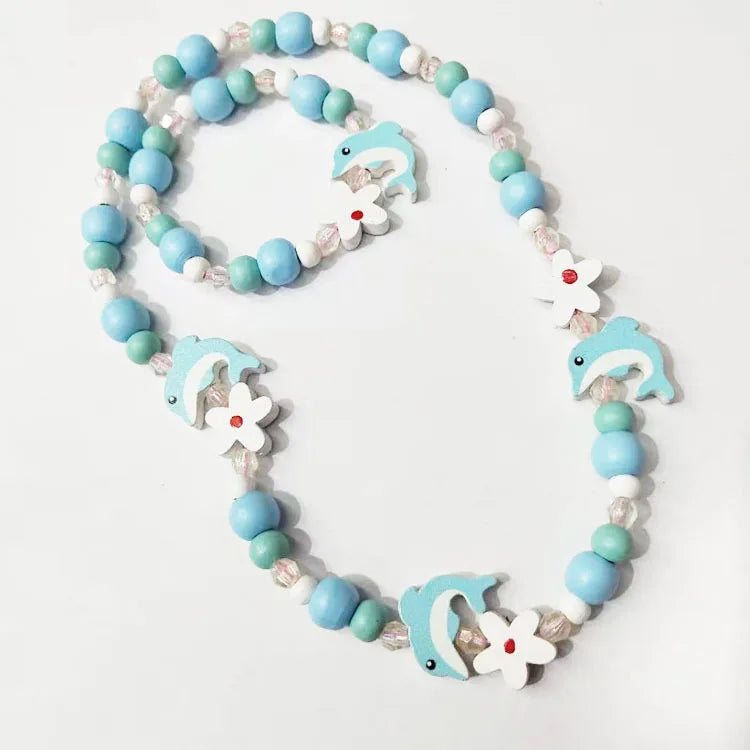 Kids Cartoon Animal Necklace Bracelet Set 25 Styles 5-10Y - photo 13
