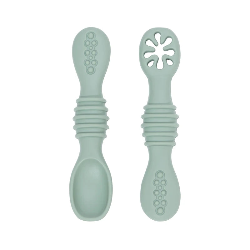 Silicone Baby Training Spoon & Fork Set — Self-Feeding Utensils | 6M+ - photo 14