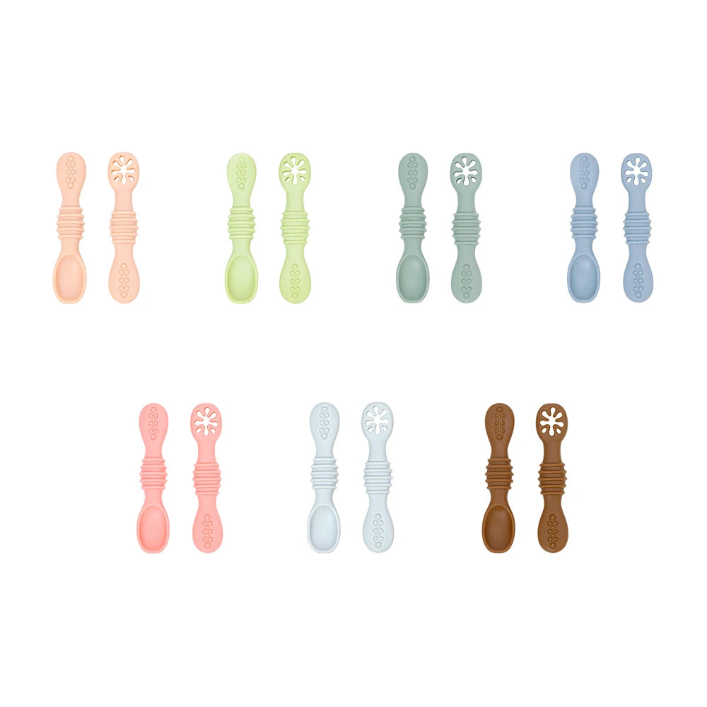 Silicone Baby Training Spoon & Fork Set — Self-Feeding Utensils | 6M+ - photo 6