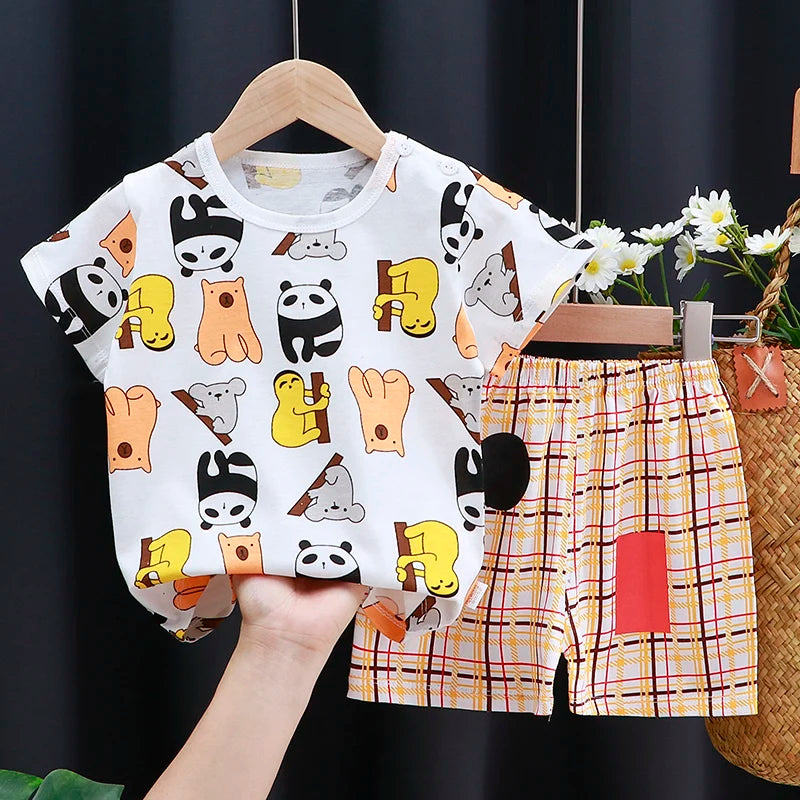 Kids Cotton T-Shirt & Shorts Set – Unisex Summer Outfit | 6M–4Y - photo 19