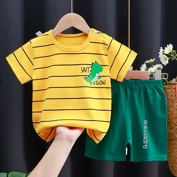 Kids Cotton T-Shirt & Shorts Set – Unisex Summer Outfit | 6M–4Y - photo 1