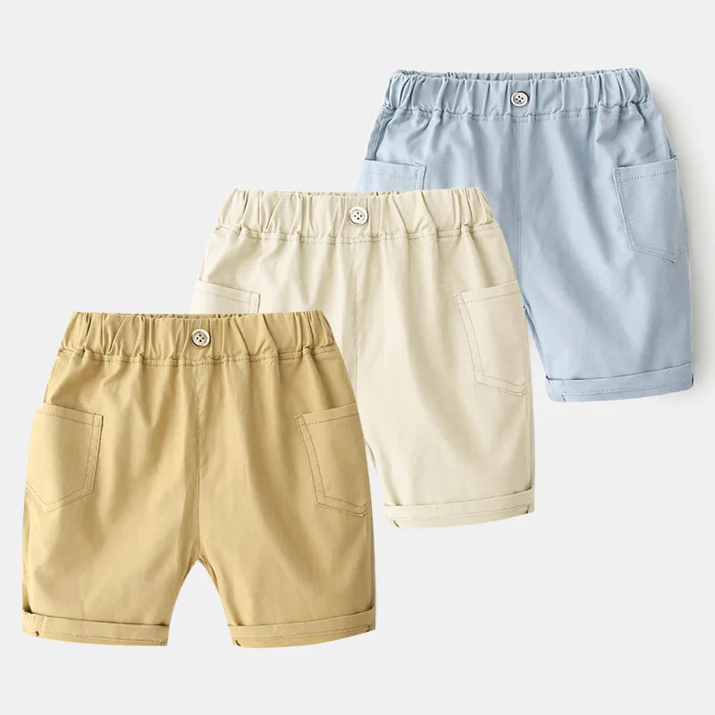 Boys cotton blend casual shorts detail