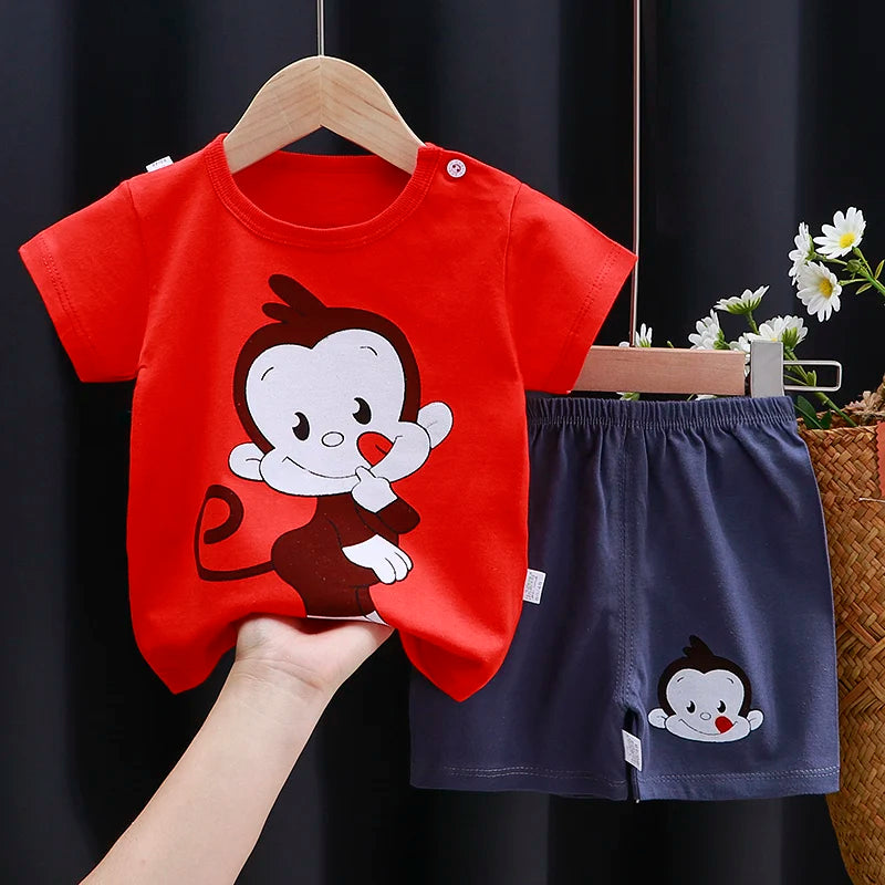 Kids Cotton T-Shirt & Shorts Set – Unisex Summer Outfit | 6M–4Y - photo 2