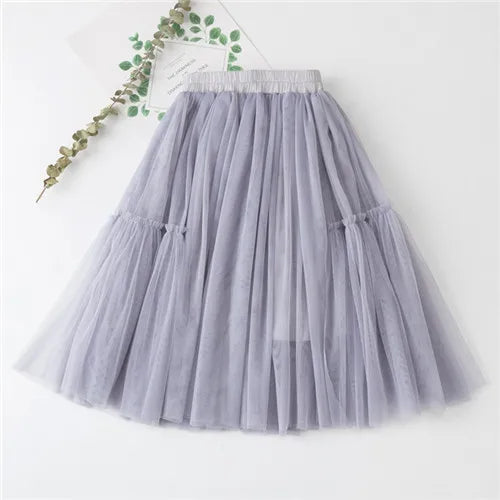 Girls Cotton Lace Tutu Skirt 4-12Y — Pleated Black Pink Gray Pettiskirt - photo 7