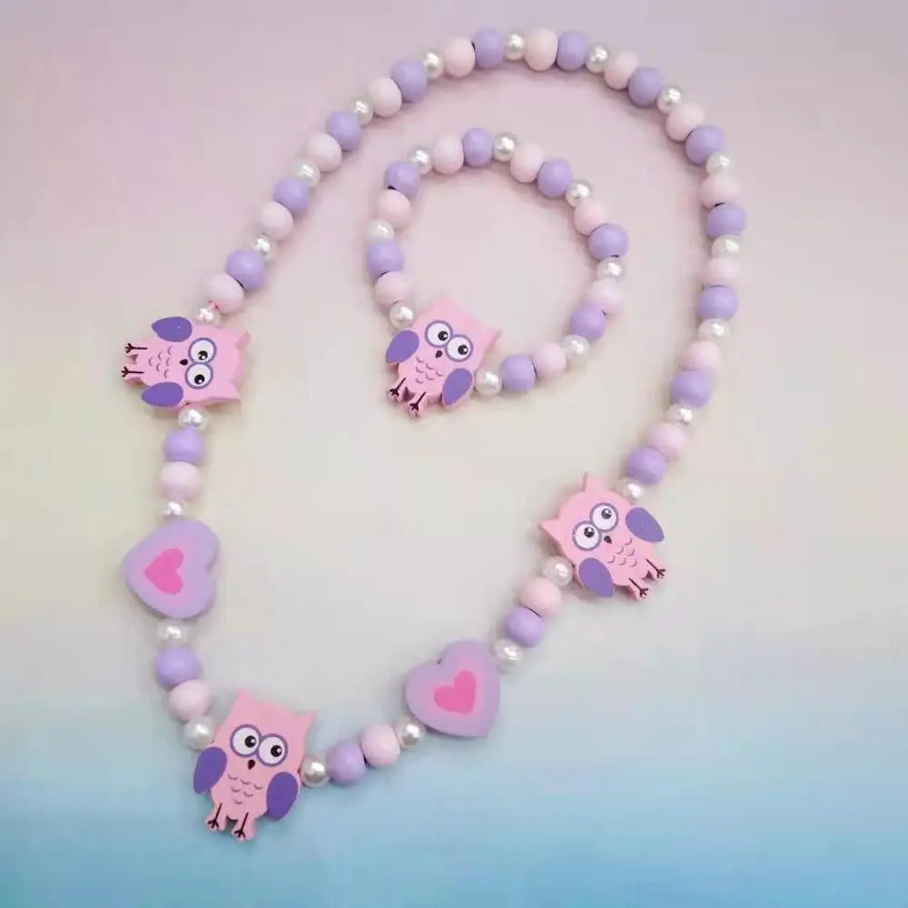 Kids Cartoon Animal Necklace Bracelet Set 25 Styles 5-10Y - photo 23