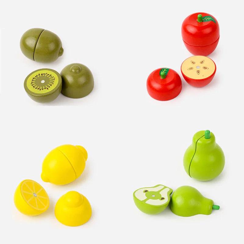 Wooden cutting fruits and vegetables play set - photo 6