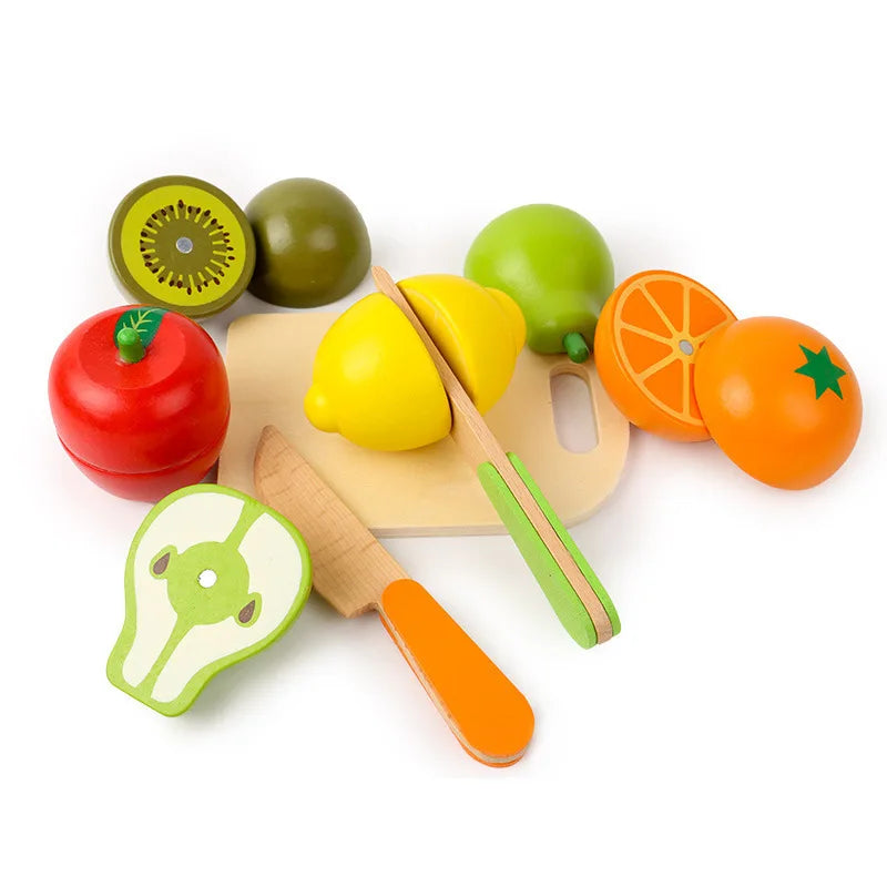 Wooden cutting fruits and vegetables play set - photo 3