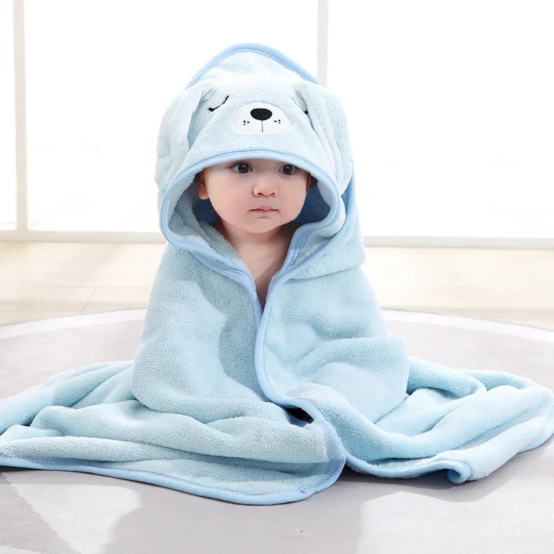 Baby Hooded Bath Towel — Soft Cartoon Animal Wrap - photo 8