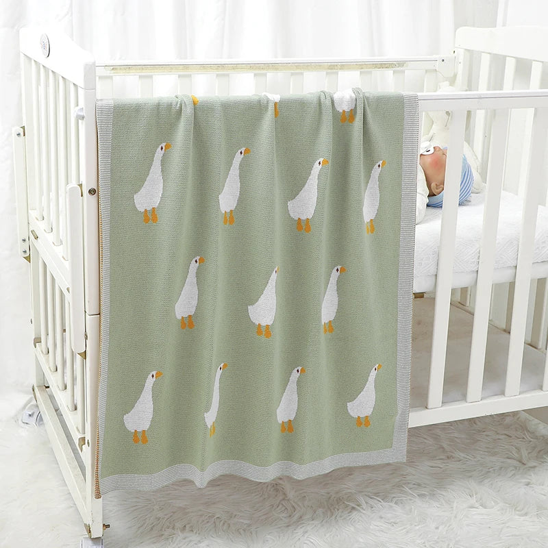 Dual-Use Knitted Cotton Baby Blanket - Kindle Kids ABC