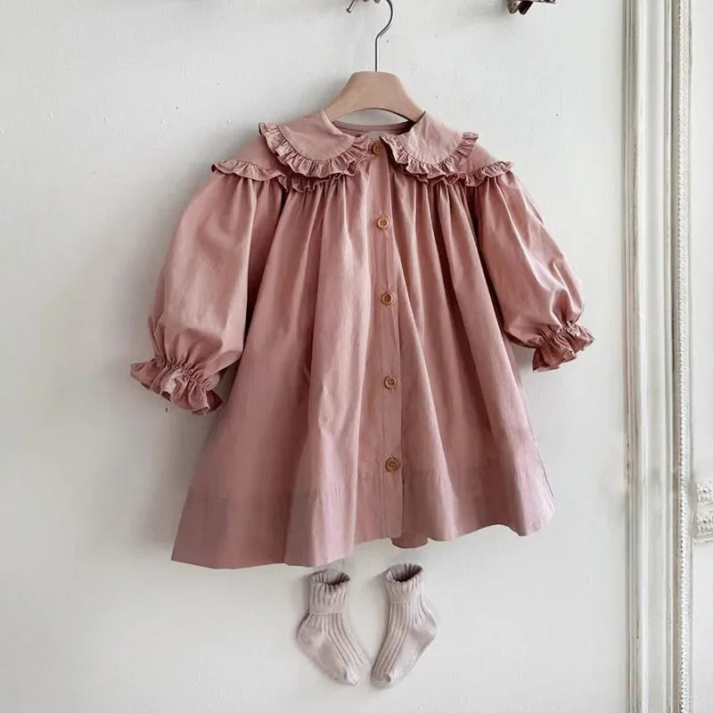 Girls Cotton Long Sleeve Puff Dress | Toddler & Kids - photo 2