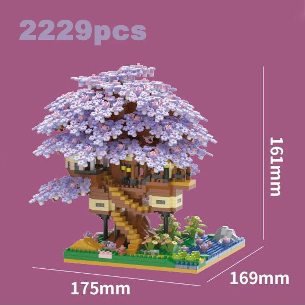 cherry blossom tree house building blocks model - photo 5
