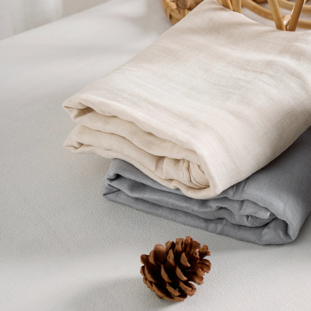Solid Bamboo Cotton Muslin Baby Swaddle - Kindle Kids ABC - view 6